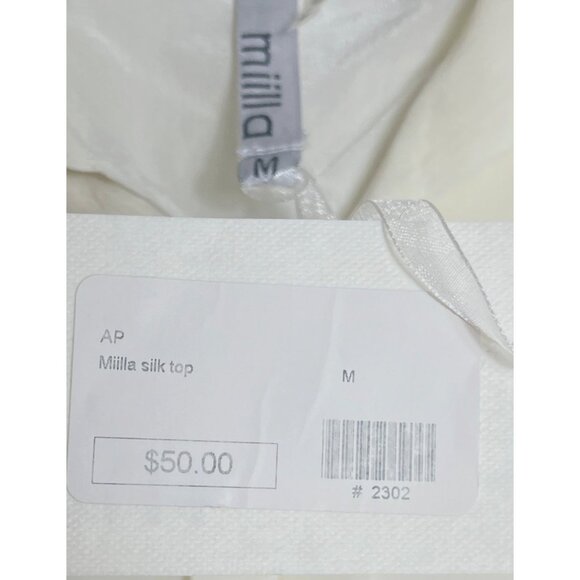 NWT Miilla Silk Top Ivory Pullover Tunic Basic Delicate Boho Flowy Womens M - Picture 5 of 12